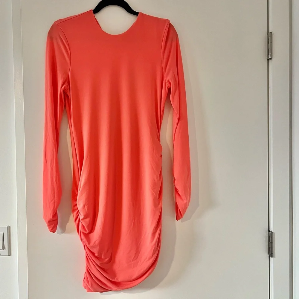 Michael Costello Molly Mini Dress in Coral - Picture 3 of 10